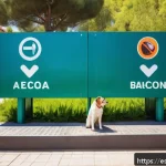 Home 23 인간 동물 공존을 위한 커뮤니티 공간 활성화 - A vibrant urban dog park in Barcelona during a sunny afternoon, featuring diverse people casually wa...